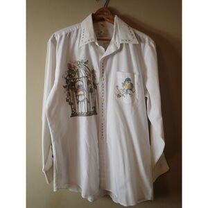 Omni II LTD Blue Bird Blouses White Casual Collar Ladies Blouses Large